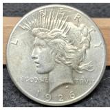 1926 Peace Dollar AU