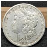 1881 Morgan Dollar VF