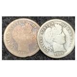 (2) Barber Dimes 1908, 1913-S