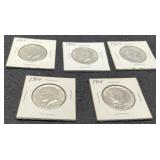 (5) 1964 K. Half Dollars Unc.