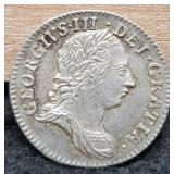 1762 Great Britain Silver 3 Pence/1.5 G