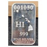 1/2 Troy Oz. Silver Bar