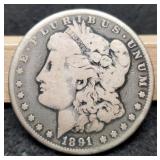 1891-CC Morgan Dollar VG