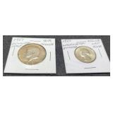 Lot w/ 2 Silver Coins 1964 Quarter &