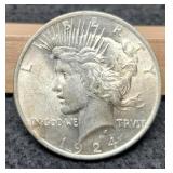 1924 Peace Dollar AU
