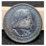1893 Columbian Half Dollar AU Toned