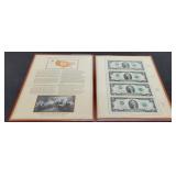 Album w/ 4 1976 Unc. $2 Banknotes