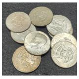 (10) 40% Silver K. Half Dollar