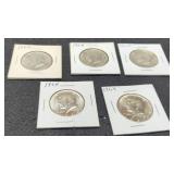 (5) 1964 K. Half Dollars Unc.