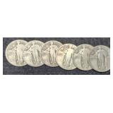 (6) Standing Liberty Quarters: