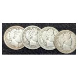 (4) Barber Quarters 1907, 11, 14, 16