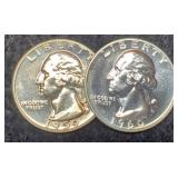 (2) Silver Proof Quarters 1959, 1960