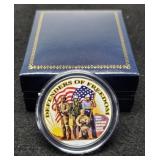 1971 Ike Dollar Colorized "Defenders Of Freedom"