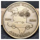 1970/1870 Dollar Size Fithian, IL Centennial Token