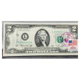 1976 $2 Bicentennial FR Note Unc. w/