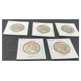 (5) 1964 K. Half Dollars Unc.