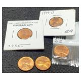 (5) Unc. Wheat Cents