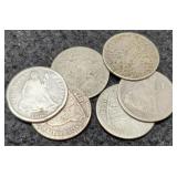 (6) Liberty Seated Dimes AG w/