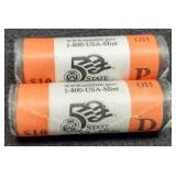 (2) Mint Rolls Ohio- P&D Quarters BU