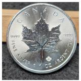 2016 1 Troy Oz. Silver Canada $5 Maple Leaf