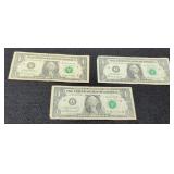 (3) $1 FR Star Notes 2- 2006, 2009