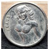 Risque Heads/Tails Quarter Size Coin
