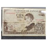 1965 Spain 100 Pesetas Banknote
