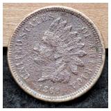 1860 Indian Head Cent Rough Surface