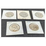 (5) 1964 K. Half Dollars Unc.