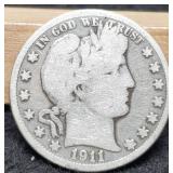 1911 Barber Half Dollar