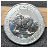 2014 1 1/2 Oz. Silver Canada $8 BU Artic Fox