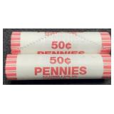 (2) Rolls 2009 L. Cents BU Wood Chopper