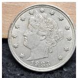 1883 No Cents V Nickel XF