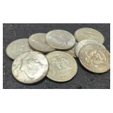 (10) 40% Silver K. Half Dollars