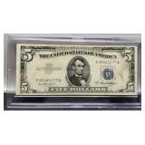 1953A $5 Silver Certificate Note Unc. In Hard Case