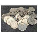 Lot w/ 39 Canada Dimes Clad