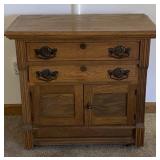 Oak  2 Drawer Wash Stand