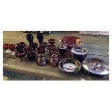 Large Lot of Ruby Red Dishes