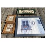 Framed Artwork, Birdhouses
