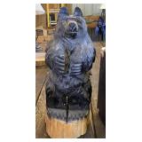 Carved Wood Bear Statue