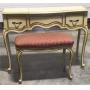 Drexel Cream Wood Vanity Desk & Bench