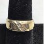10k Gold Band Ring With Diamonds, Sz 6
