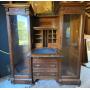 62 1/2" Double Bookcase Secretary Desk