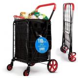 SereneLife Large Folding Utility Shopping Cart