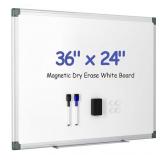 Magnetic White Board for Wall, 36' x 24'