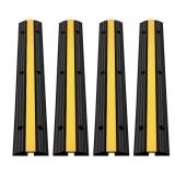 4 Pack of 1-Channel Rubber Cable Cover Ramps