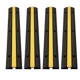 4 Pack of 1-Channel Rubber Cable Cover Ramps