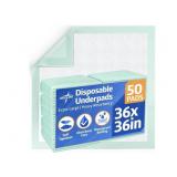 Medline Super Absorbent Underpad, 36'x36'