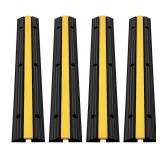 4 Pack of 1-Channel Rubber Cable Cover Ramps