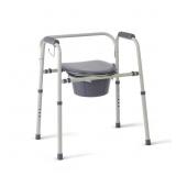 Medline 3-in-1 Steel Adjustable Bedside Commode